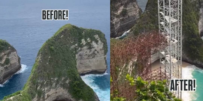 Viral Penampakan Pantai Kelingking Bali, Konstruksinya Bikin Rusak Pemandangan