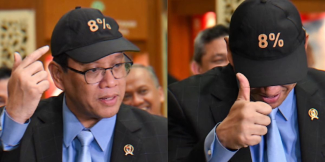 Menteri Purbaya `Slay` Banget,  Pamer Topi 8% Target Presiden