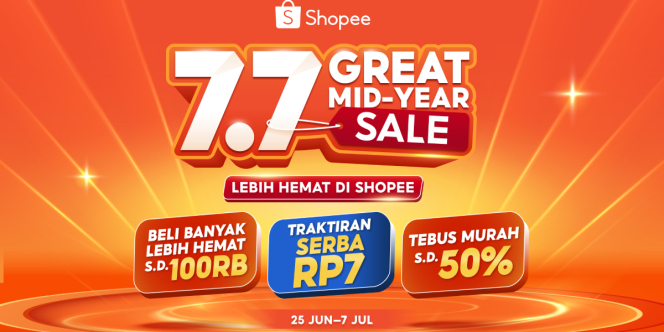 Sambut Momentum Tengah Tahun, Shopee 7.7 Great Mid Year Sale Siap Manjakan Kamu dengan Promo Menggoda