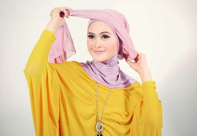 Foto Tutorial Kreasi Jilbab Paris