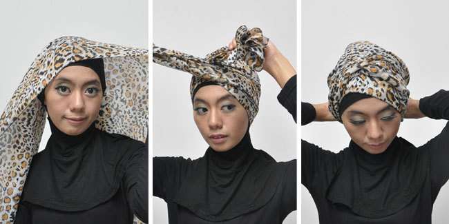 Tutorial Hijab dengan Turban Style