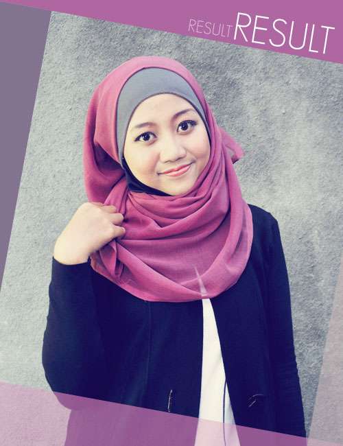 Gaya Modis dengan Kerudung Segiempat