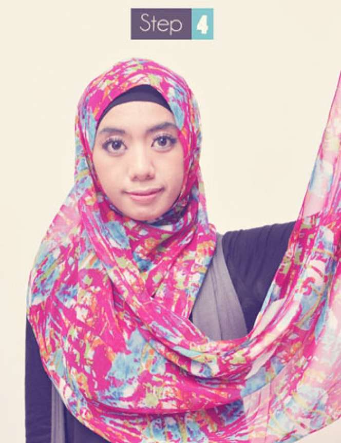 Cara Praktis Memakai Pashmina Sifon