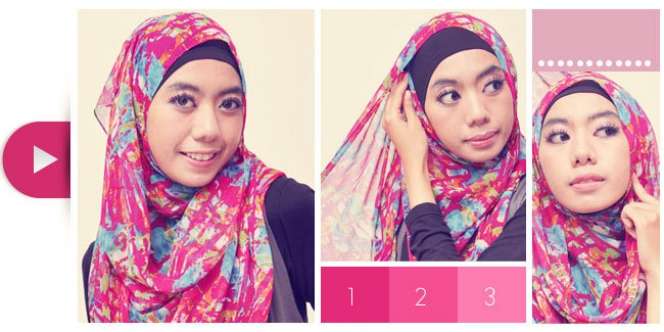Cara Praktis Memakai Pashmina Sifon