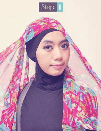 Cara Praktis Memakai Pashmina Sifon