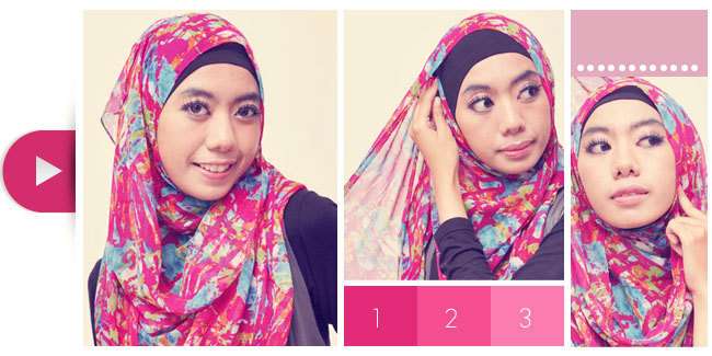 Cara Praktis Memakai Pashmina Sifon