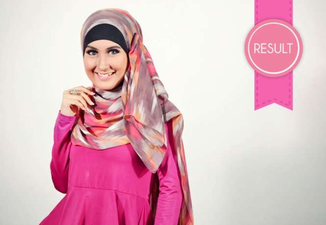 Wajah Ceria dengan Pashmina Chiffon Sutera