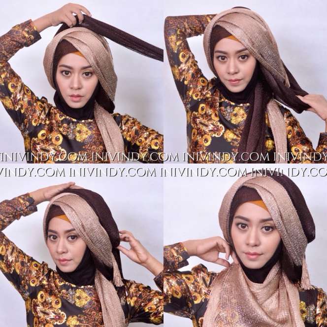 Simple Hijab Pesta Tutorial by Vindy Hafrida