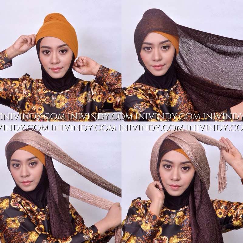 Simple Hijab Pesta Tutorial by Vindy Hafrida