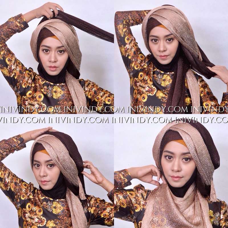 Simple Hijab Pesta Tutorial by Vindy Hafrida