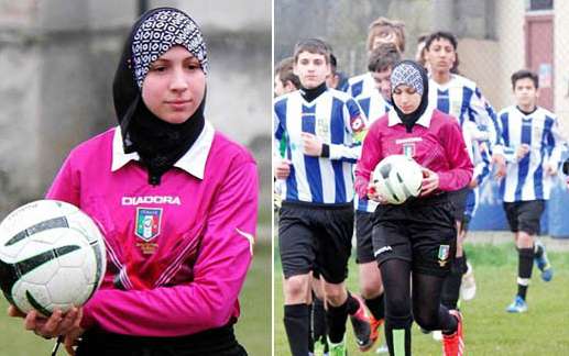 Wasit Cantik Berhijab Pertama di Italia