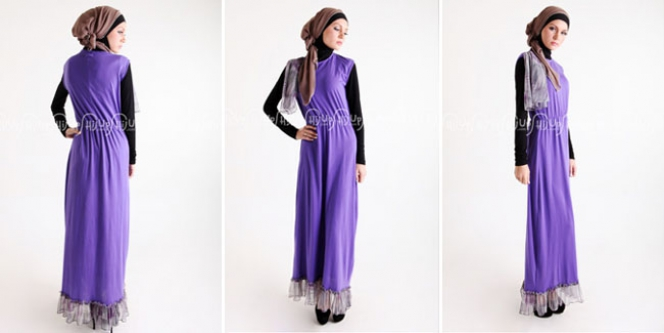 Foto Dress Muslimah Warna Ceria