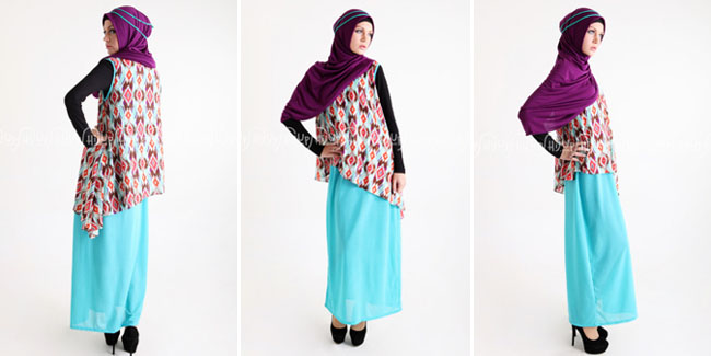 Foto Dress Muslimah Warna Ceria