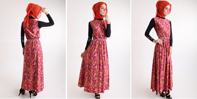 Foto Dress Muslimah Warna Ceria