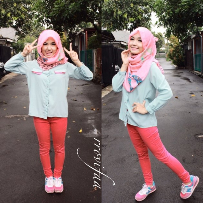 Gaya Hijab Imut Riva Rovifa