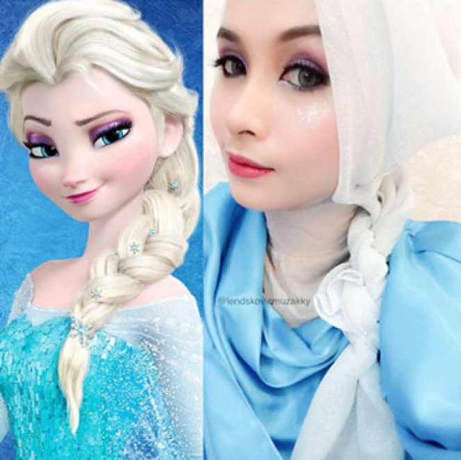 Unik, Hijabers Tanah Air Berdandan Tokoh Disney