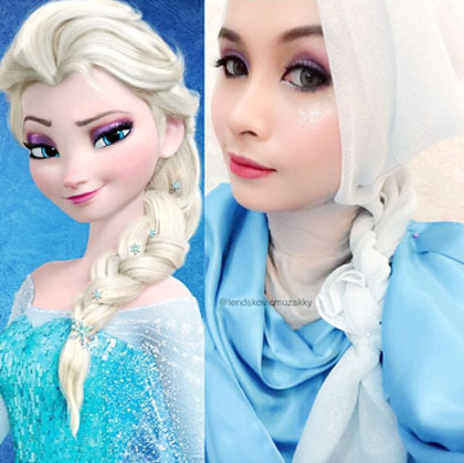 Unik, Hijabers Tanah Air Berdandan Tokoh Disney