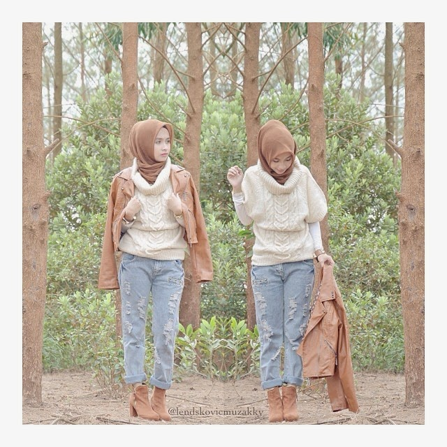 Gaya Jins Keren Hijabers 