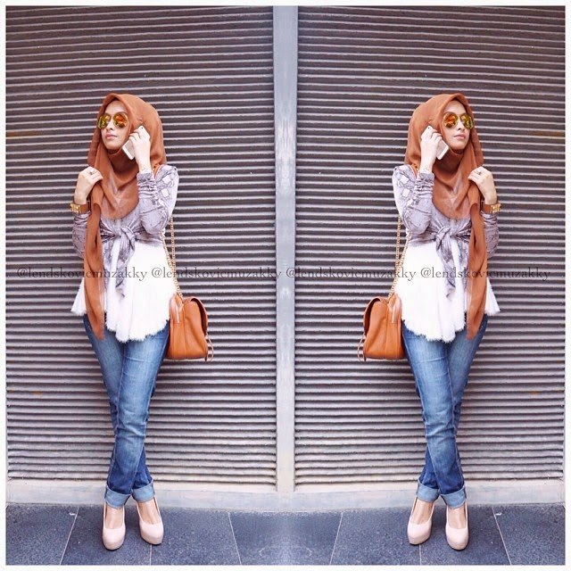 Gaya Jins Keren Hijabers 