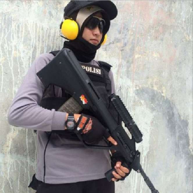 Pesona Bripda Nina, Brimob Berhijab Polda Aceh