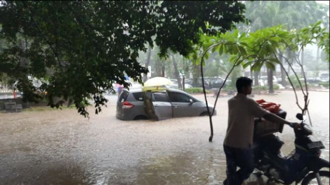 Penampakan Istana Jokowi Dikepung Banjir