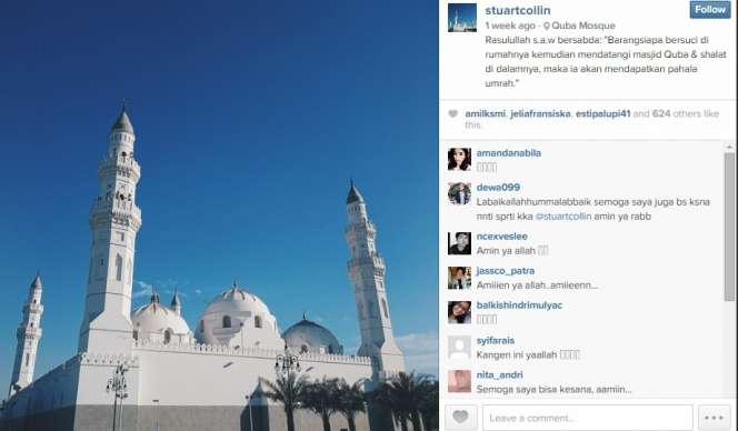 Perjalanan Umrah Aktor Tampan Stuart Collin