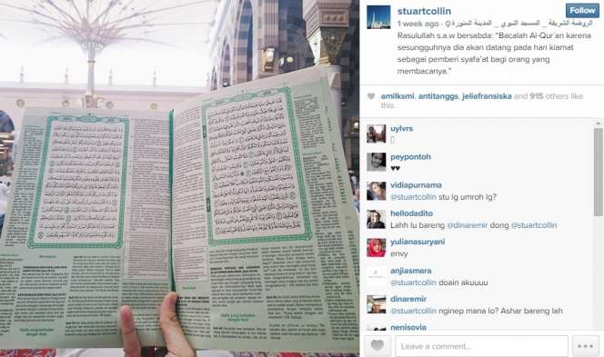 Perjalanan Umrah Aktor Tampan Stuart Collin