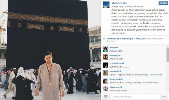 Perjalanan Umrah Aktor Tampan Stuart Collin