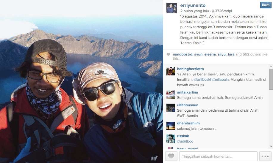 Foto-foto `Bernyali` Mahasiswa yang Jatuh ke Kawah Merapi