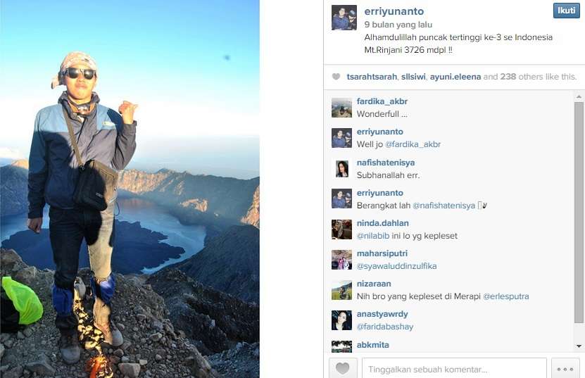 Foto-foto `Bernyali` Mahasiswa yang Jatuh ke Kawah Merapi