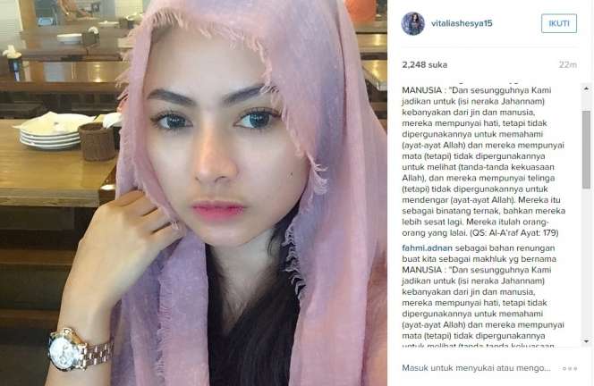 Vitalia Shesya Cantik Berhijab