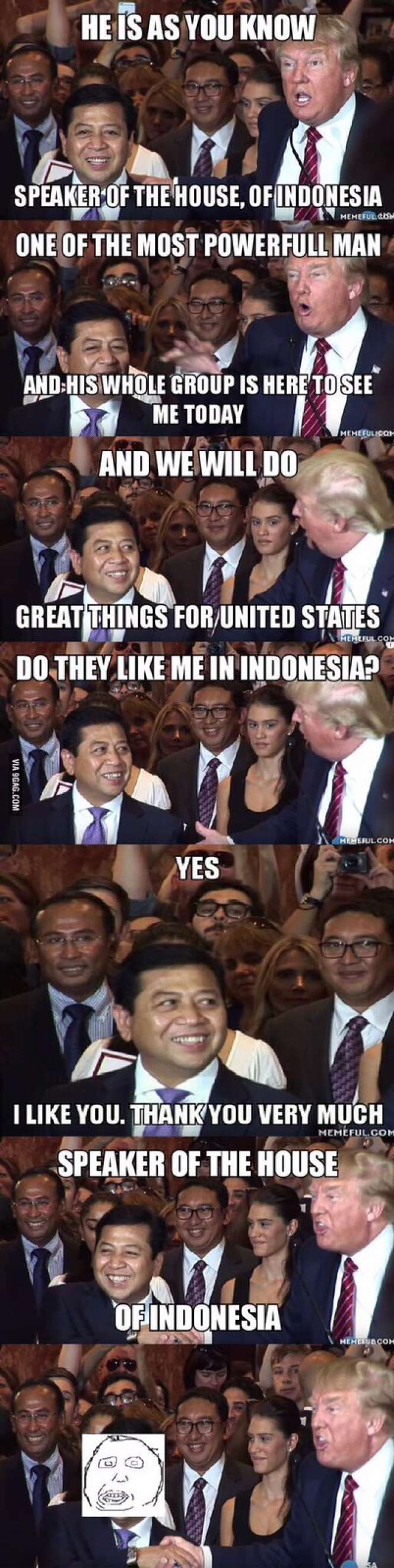 `Meme` Kedekatan Fadli Zon dan Donald Trump