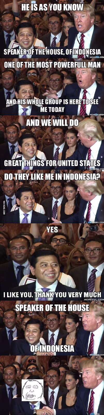 `Meme` Kedekatan Fadli Zon dan Donald Trump