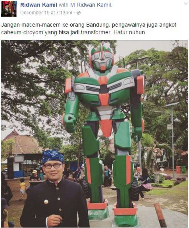 Gaya `Bodor` Ridwan Kamil di Instagram