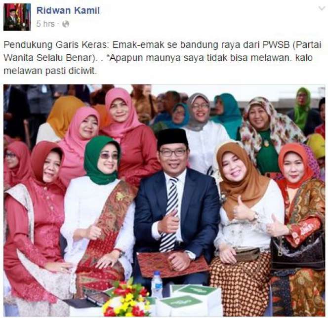 Gaya `Bodor` Ridwan Kamil di Instagram