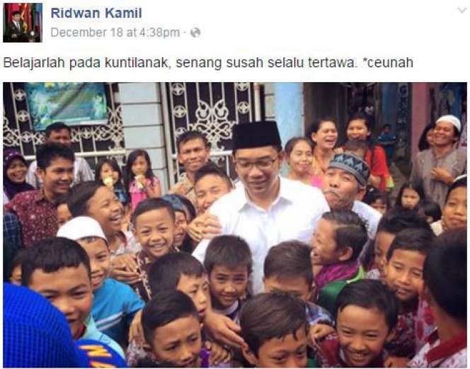 Gaya `Bodor` Ridwan Kamil di Instagram
