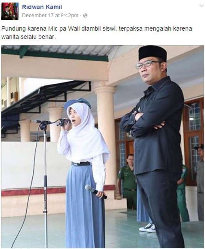 Gaya `Bodor` Ridwan Kamil di Instagram