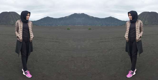 #HOTD: Gaya Busana Irma Puspita di Gunung Bromo