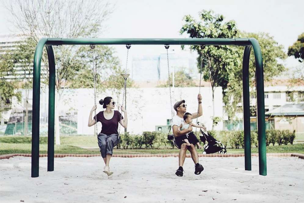Gemas! Pose Kocak Ringgo Agus dan Sang Anak