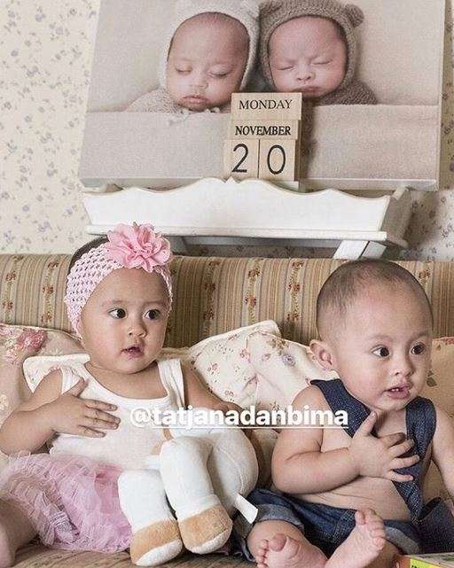 Foto: Polah Gemas Bayi Kembar Cynthia Lamusu-Surya Saputra