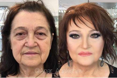 Wajah Wanita Tua Didandani Make Up Artist Ini Bikin Pangling