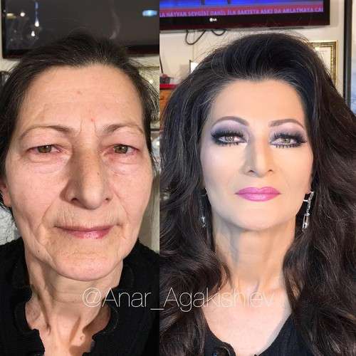 Wajah Wanita Tua Didandani Make Up Artist Ini Bikin Pangling