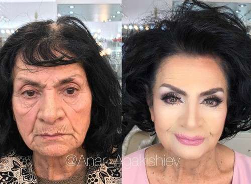 Wajah Wanita Tua Didandani Make Up Artist Ini Bikin Pangling