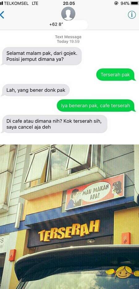 Nama Tempat Penjemputan Penumpang Ojek Online Ini Bikin Ngakak
