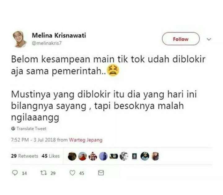 6 Cuitan Kocak Netizen Soal Pemblokiran Tik Tok