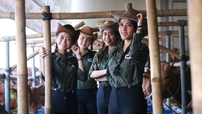 Pesona dan Gaya SPG Cantik Jualan Sapi Kurban