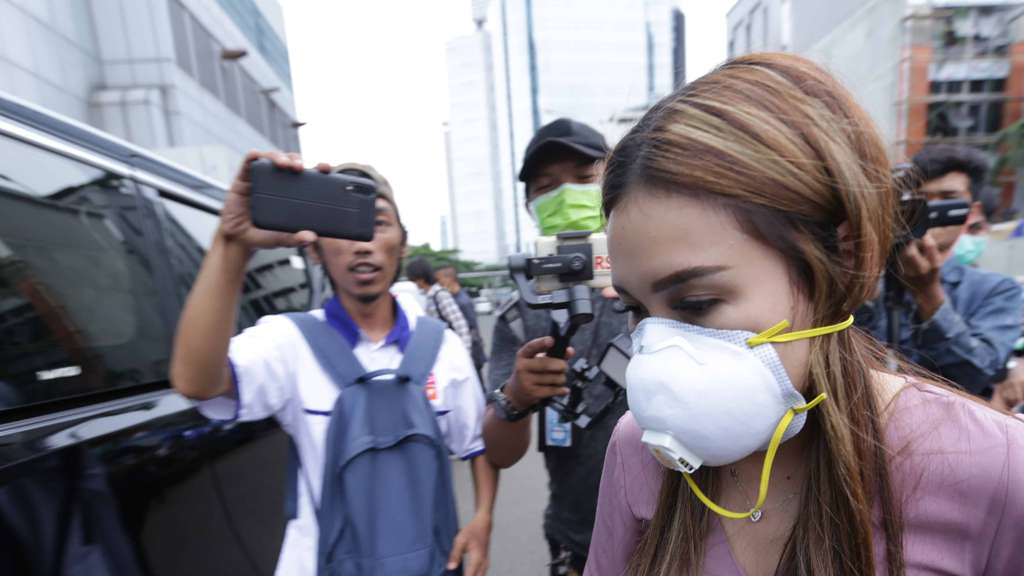Gaya Ayu Ting Ting Pakai Masker Mahal