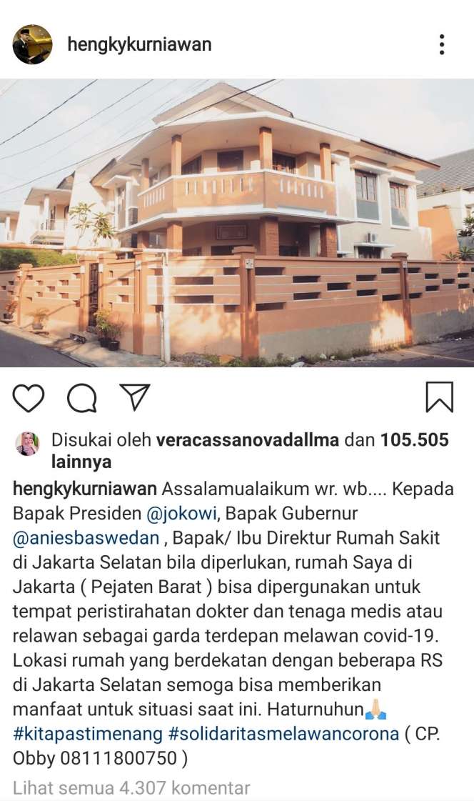 Alasan Hengky Kurniawan Ingin Rumahnya Jadi Tempat Rehat Medis
