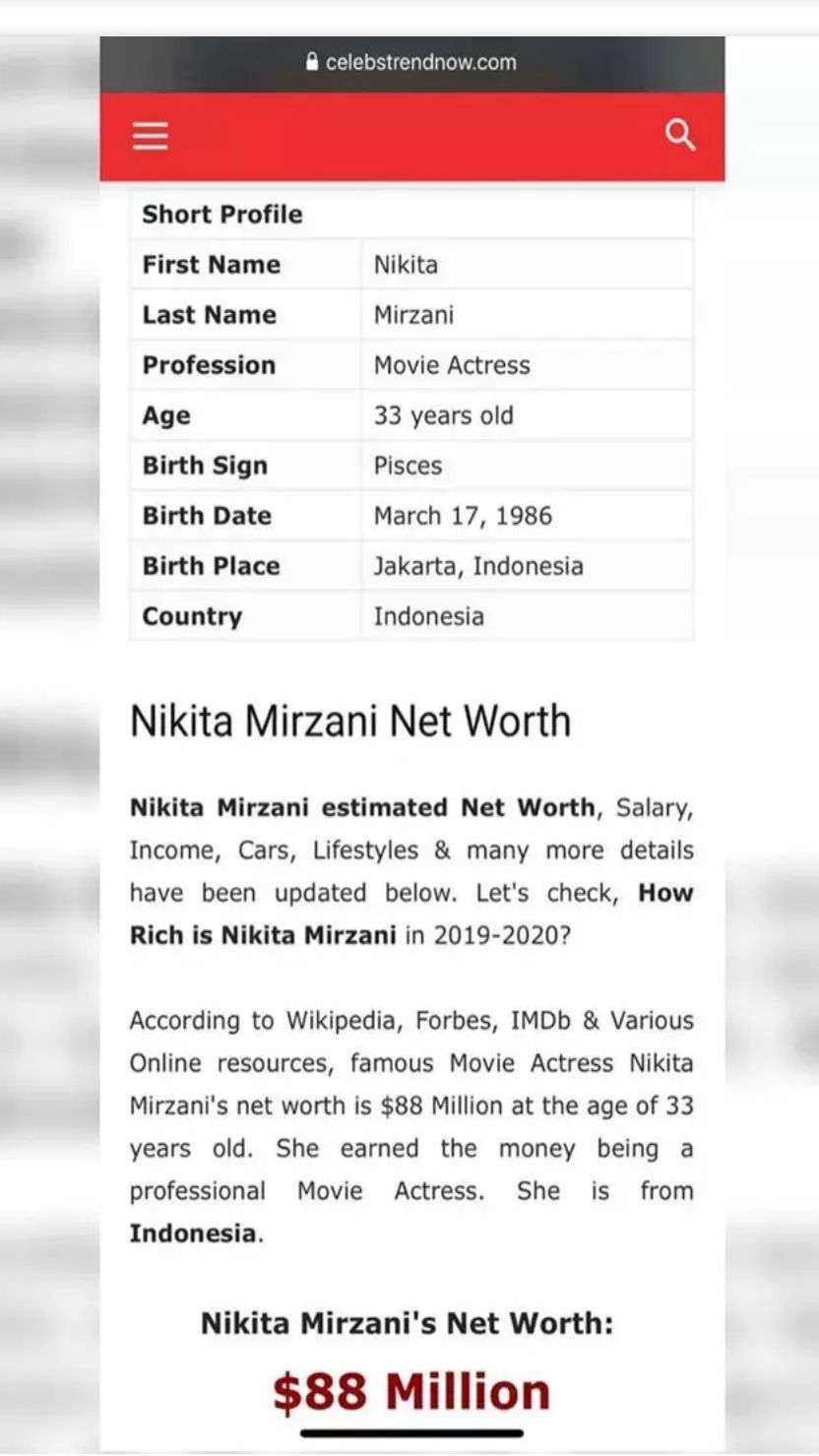 Tajir Abis, Kekayaan Nikita Mirzani Capai Rp1,23 Triliun