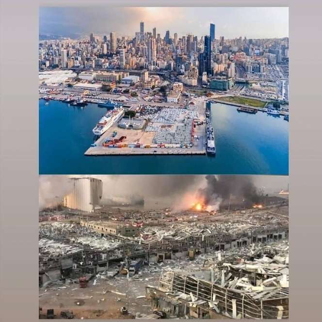 Potret Terkini Usai Ledakan Besar di Beirut Lebanon, Mencekam!